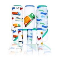 8pc Bath Set - 3 Hooded Towels w/ 5 Washcloths: Green Trucks