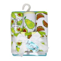 8pc Bath Set - 3 Hooded Towels w/ 5 Washcloths: Green Avocuddle