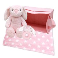 4 Piece Cuddly Comfort Gift Set: Pink Bunny