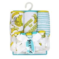 8pc Bath Set - 3 Hooded Towels w/5 Washcloths: Yellow Bananas for Bananas