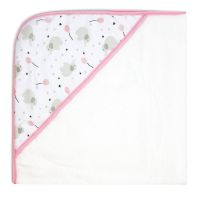 Elephant & Balloon Hooded Towel: Pink 