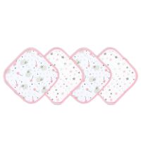 Elephant & Balloon Washcloth 4 pc Set: Pink