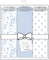 3-Pack Knit Baby Wrap Swaddles: Blue Bird Floral