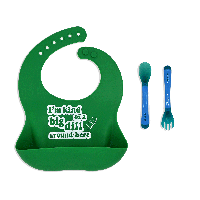 Silicone Bib Feeding Set: Big Dill