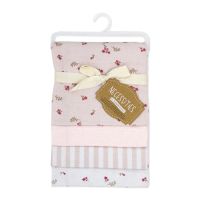 4 Pack Flannel Receiving Blankets: Pink Mini Floral 