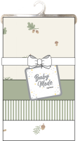 4 Pack Flannel Receiving Blankets: Sage Acorns and Oak Leaves 