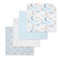 4 Pack Receiving Blanket – Blue Sweet Dreams