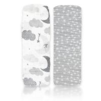2 Pack Muslin Swaddle Blankets: Grey Sweet Dream 