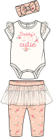 Girls INF 3 Piece Tutu Legging Set : Daddy's Little Cutie 