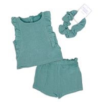 GIRL TOD GAUZE STORY Girls 3 Piece Short Set : Blue