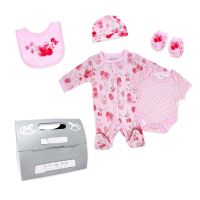 Girls 5 Piece Mesh Bag Set: Soft Pink Floral 