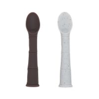 SILIPOP Silicone  Spoons 2-Pack:Dark Grey + sparrow