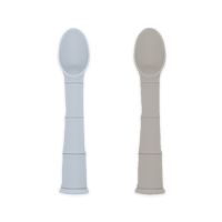 SILIPOP Silicone  Spoons 2-Pack:  Blue/Sand