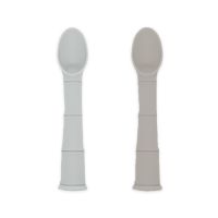 SILIPOP Silicone  Spoons 2-Pack:Dark Grey + Sand