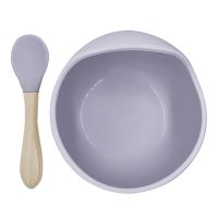 SILISCOOP Bowl & Spoon Set-Lilac