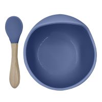 SILISCOOP Bowl & Spoon Set-Mineral Blue