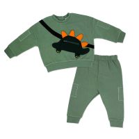 INF 2 Piece Sweater with Cross bag and Legging/Jogger Set: Green 