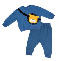 INF 2 Piece Sweater with Cross bag and Legging/Jogger Set: Blue
