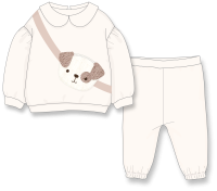 INF 2 Piece Sweater with Cross bag and Legging/Jogger Set: Cream