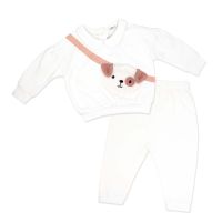 INF 2 Piece Sweater with Cross bag and Legging/Jogger Set: Cream
