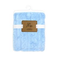 2 Layer Sculpted Sherpa Blanket: Blue 