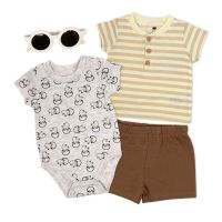 Boys NB 4 Piece Short Set: Dinosaur