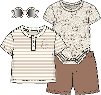 Boys INF 4 Piece Short Set: Dinosaur