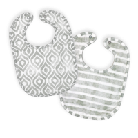 2 Pack Muslin Bib: Grey Watercolour