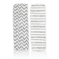 2 Pack Muslin Swaddle Blankets: Grey Doodle