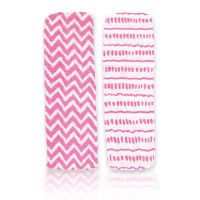 2 Pack Muslin Swaddle Blankets: Pink Doodle