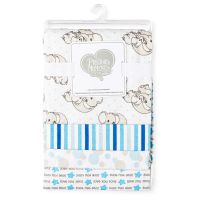 4 Pack Receiving Blankets: Blue Elephant
