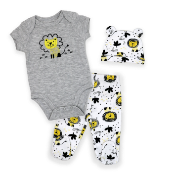 Boys 3 Piece Footed Set: Lion