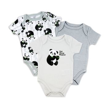 Neutral 3 Pack Bodysuit: Panda
