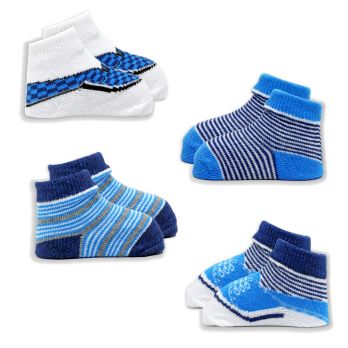 4 Pack Socks: Blue 