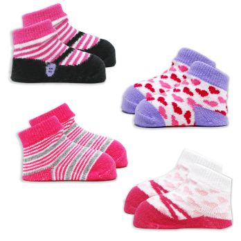 4 Pack Socks: Pink 