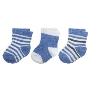 3 Pairs Crew Sock In a Box: Blue 