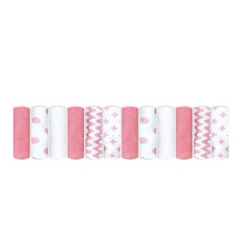 12-Pack Microfiber Washcloth: Pink Dots