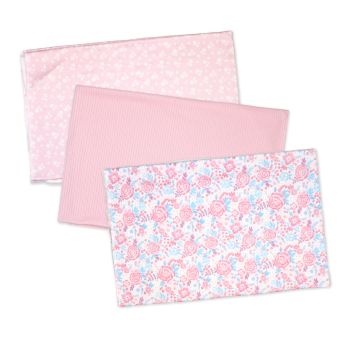 3-Pack Knit Baby Wrap Swaddles: Pink Flowers