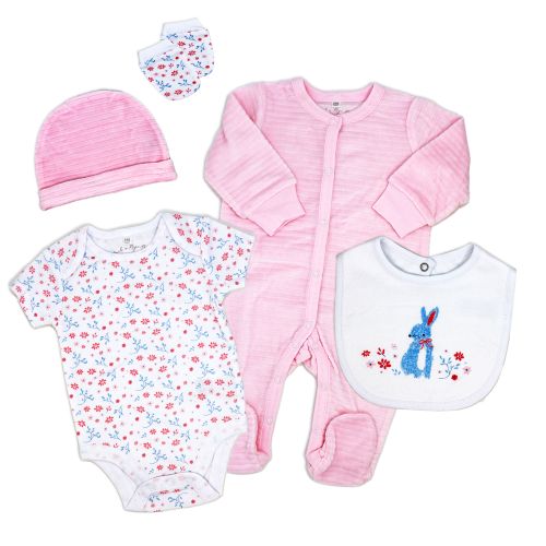 Katie Rose /Lucia Rose Velour Baby Girls Fancy Pants Set