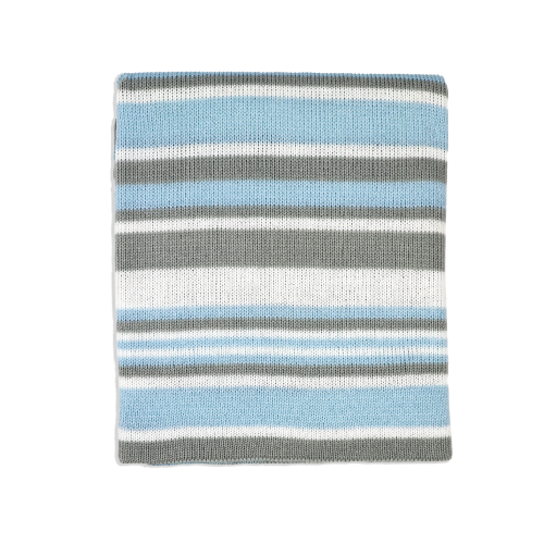 Striped Knit Blanket: Blue 