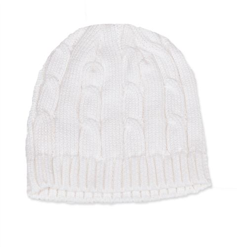Cable Knit Hat: White 