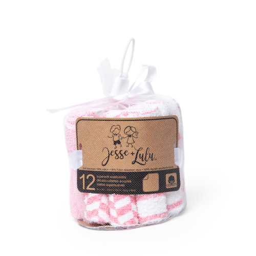 12-Pack Argyle Theme Washcloth: Pink