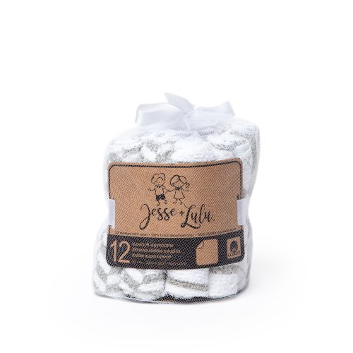 12-Pack Argyle Theme Washcloth: Grey
