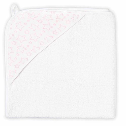 Star Muslin Lined Hooded Towel: Pink