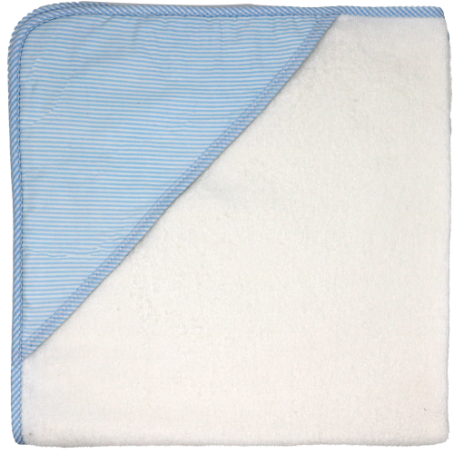 Striped Hooded Towel: Blue 