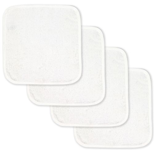 4 Pack Solid Washcloth : White