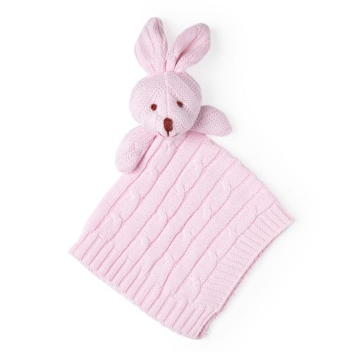 Bunny Knit Security Blanket: Pink