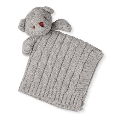 Bear Knit Security Blanket: Grey