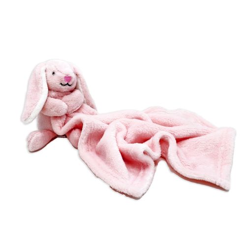 Soft Plush Lovey Blanket Toy - Pink Bunny