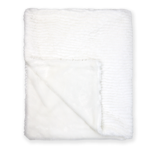Ridged Plush Blanket: White 